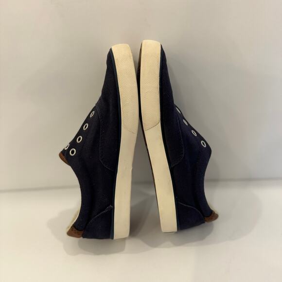 Polo Ralph Lauren Navy Blue Canvas Boat Shoes Youth Sneakers Size 3 - Picture 5 of 6